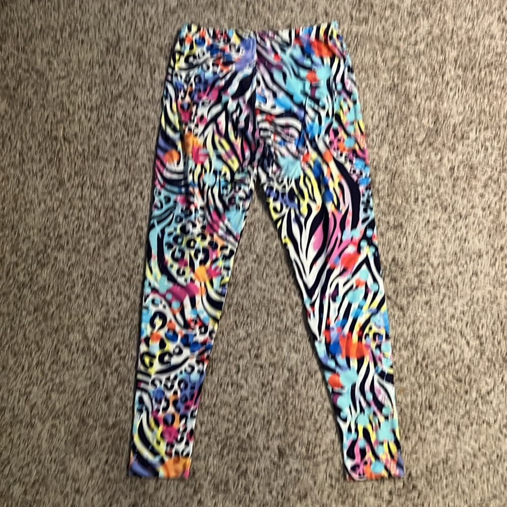Size 12-14 paint splitter look animal print leggings - Picture 3 of 3